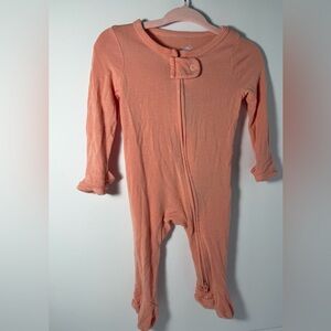 Little Sleepies Peach Front-Zip Footed One-Piece